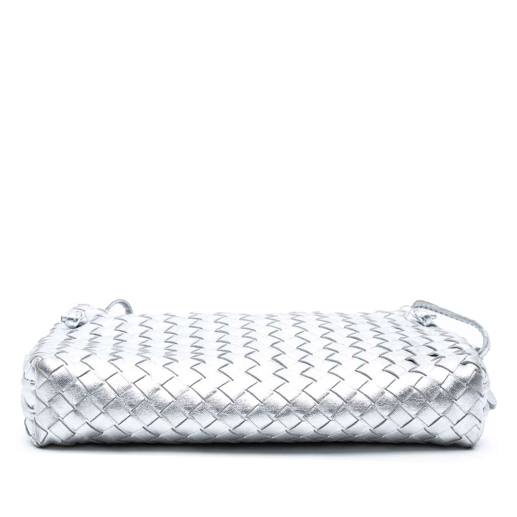 Bottega Veneta Metallic Nappa Intrecciato Nodini Crossbody - 3