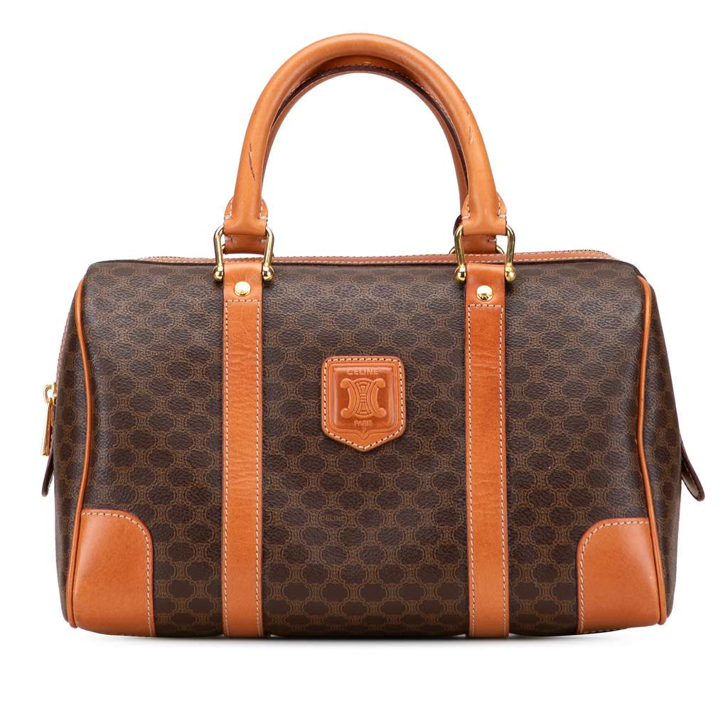 Celine Macadam Coated Canvas Boston Bag