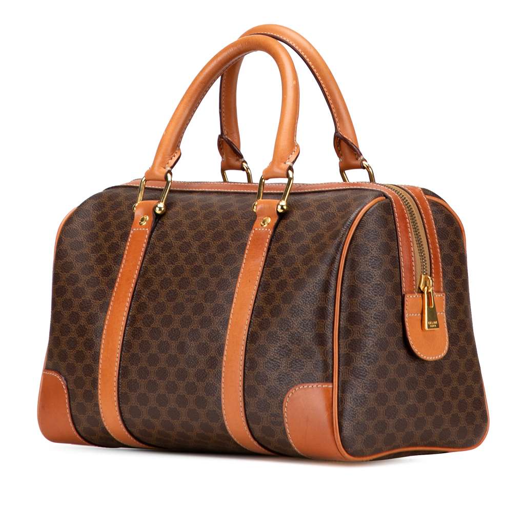 Celine Macadam Coated Canvas Boston Bag - Back view