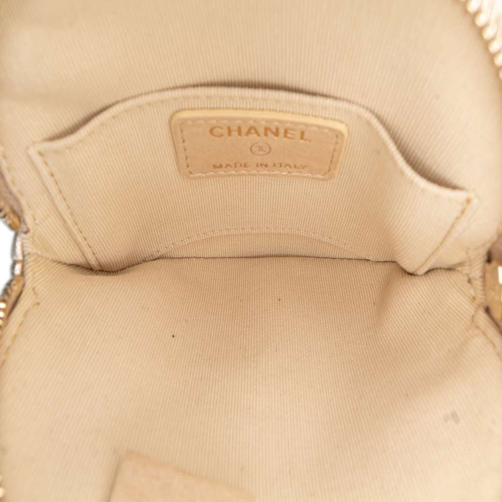 Chanel Mini CC Metallic Lambskin Camellia Bouquet Round Clutch on Chain - 4