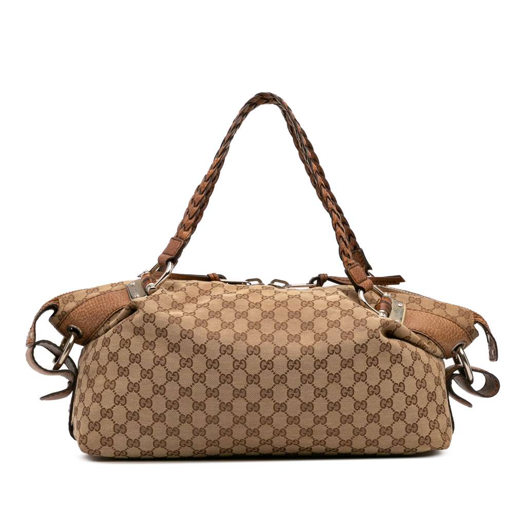 Gucci Medium GG Canvas Bamboo Bar Tote