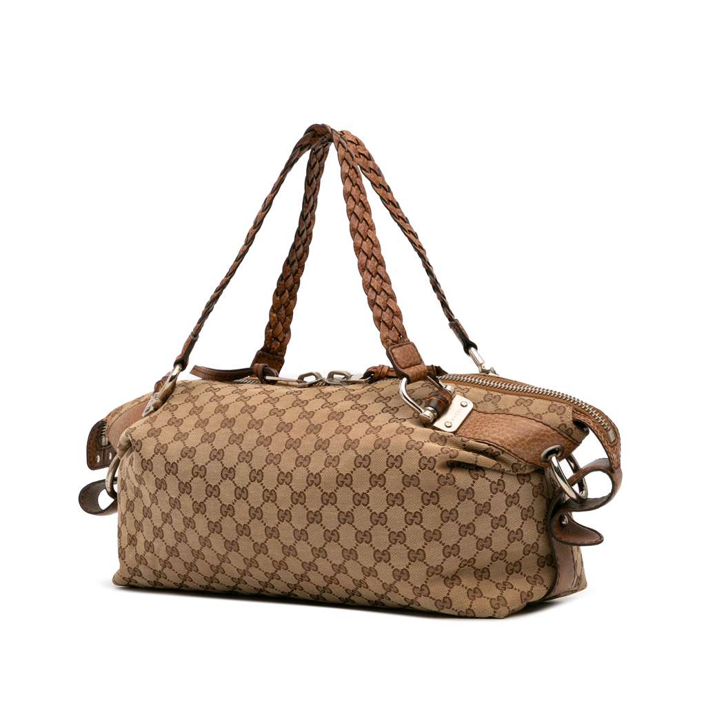 Gucci Medium GG Canvas Bamboo Bar Tote - 2