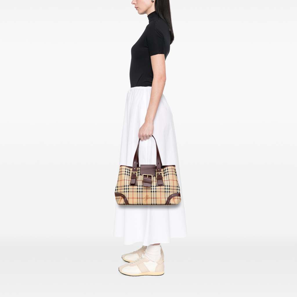 Burberry Haymarket Check Coated Canvas Tote - Image 13