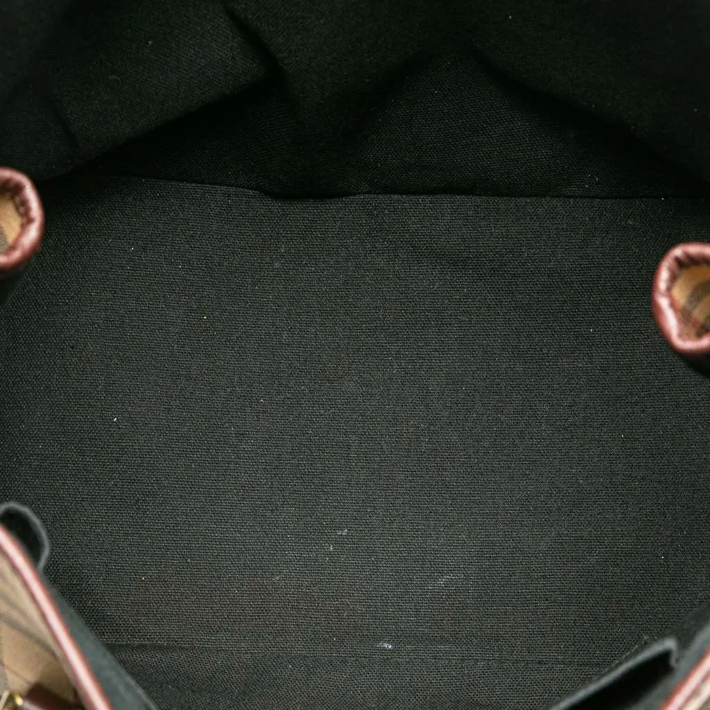 Burberry Haymarket Check Coated Canvas Tote Brown Canvas Good - Model View