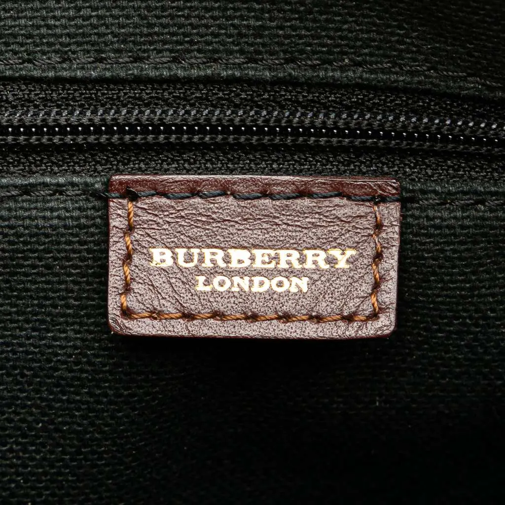 Burberry Haymarket Check Coated Canvas Tote Brown Canvas Good - Box View