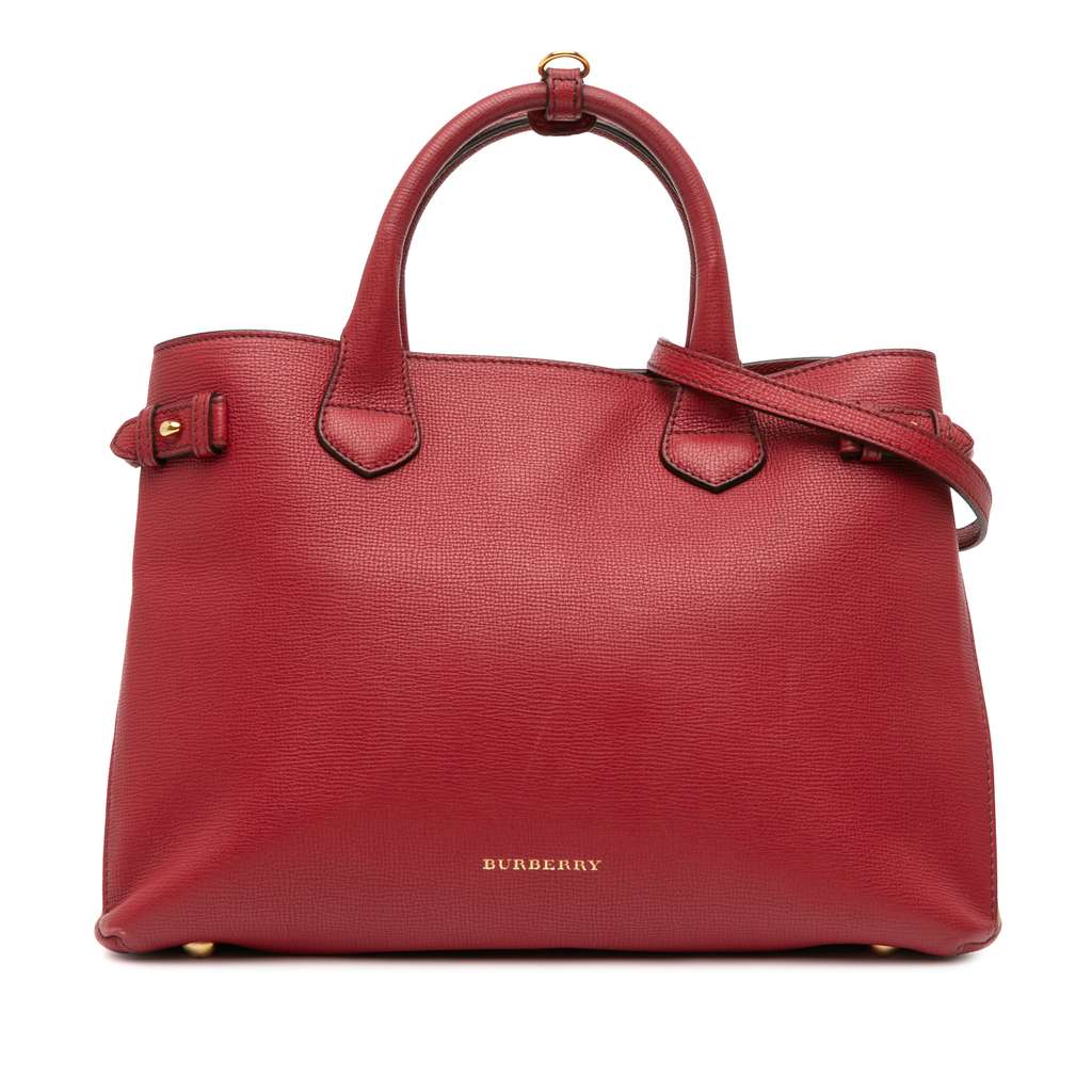 Burberry Medium Leather and House Check Banner Satchel