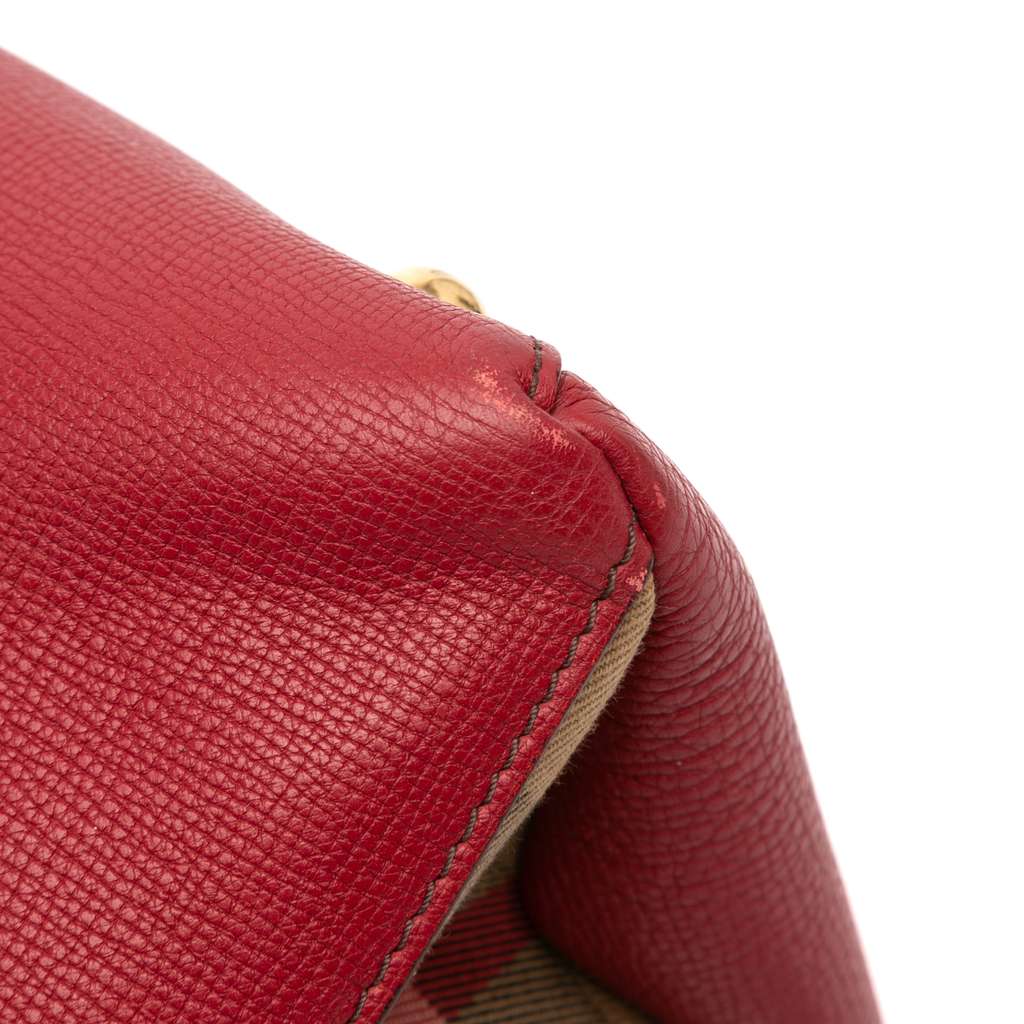 Burberry Medium Leather and House Check Banner Satchel - Image 10