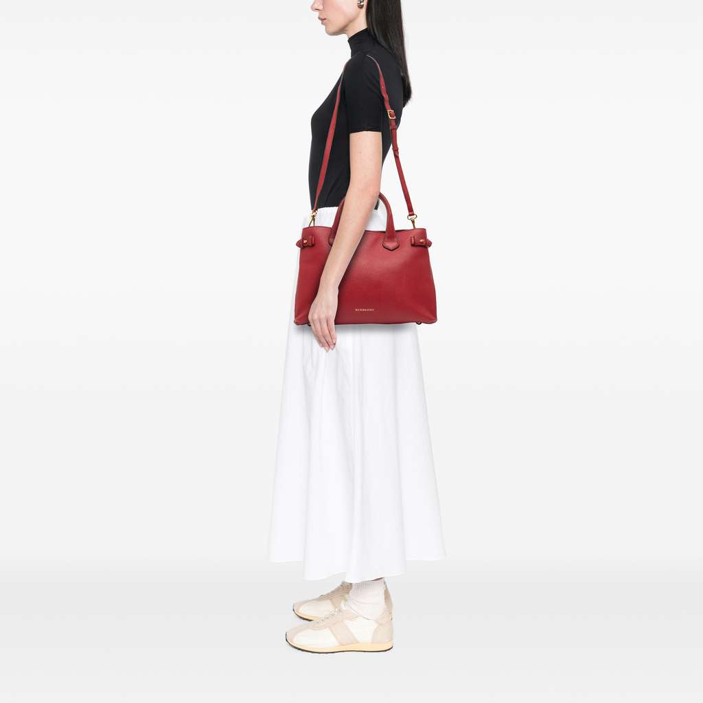 Burberry Medium Leather and House Check Banner Satchel - Image 12