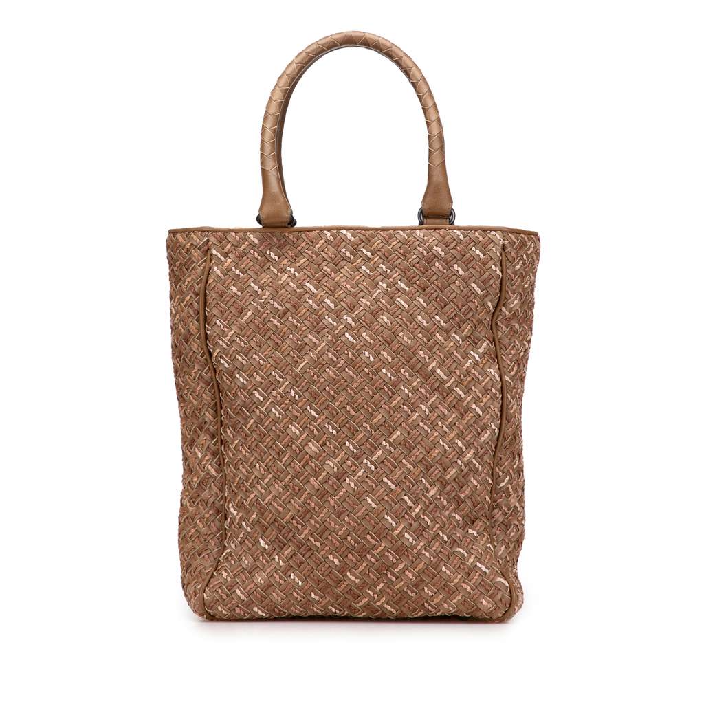 Bottega Veneta Calfskin Intrecciato Paglia Tote