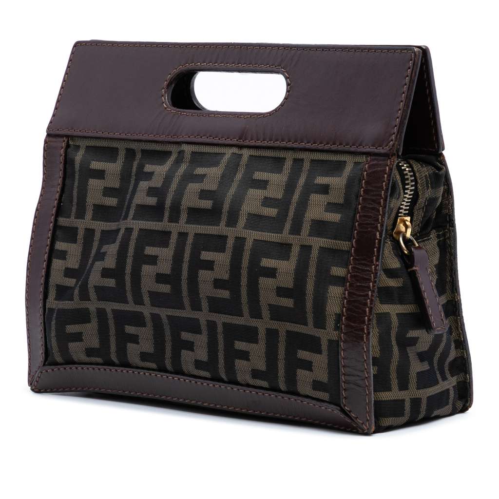 Fendi Mini Zucca Canvas Peekaboo Defender - Back view