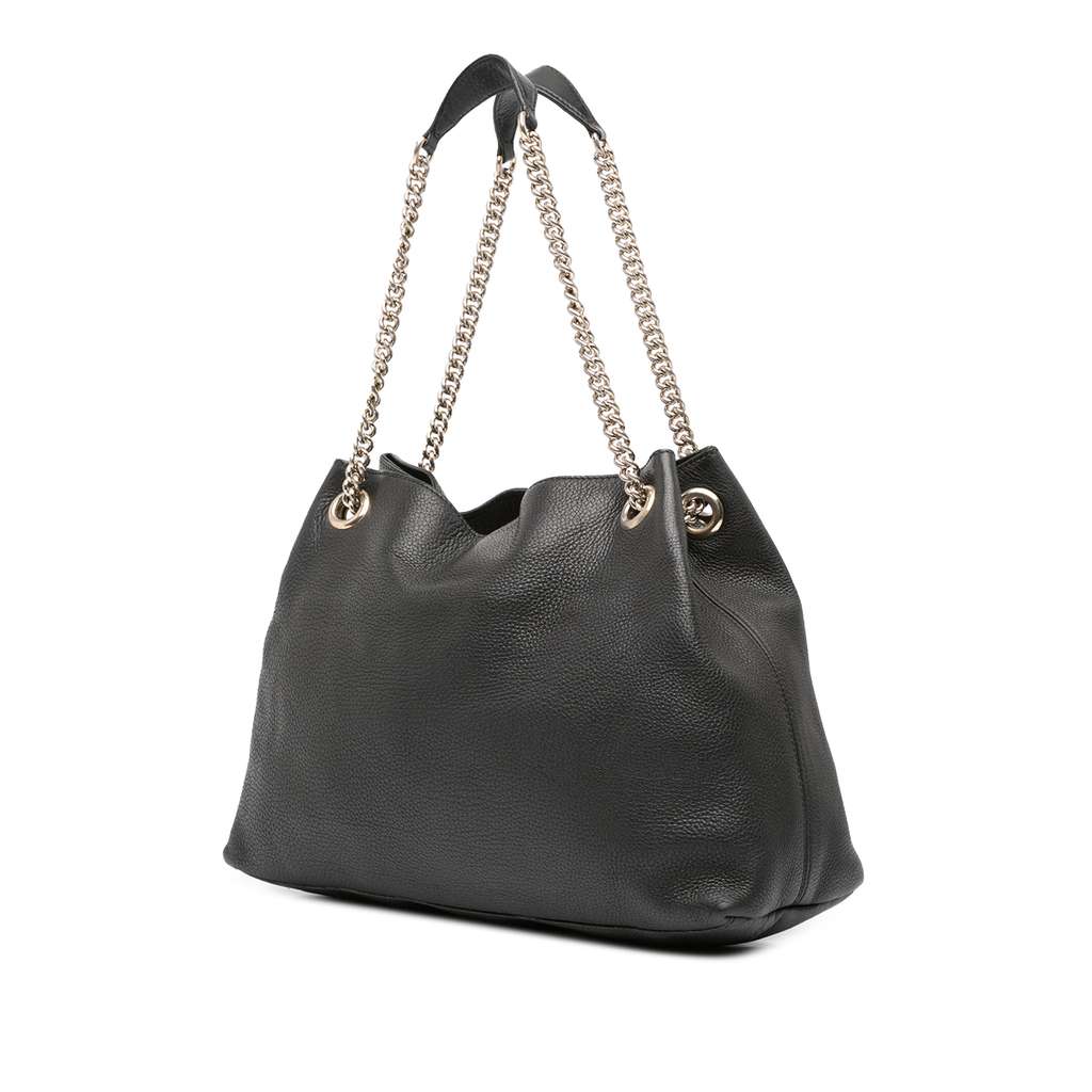 Gucci Medium Leather Soho Chain Tote - Back view