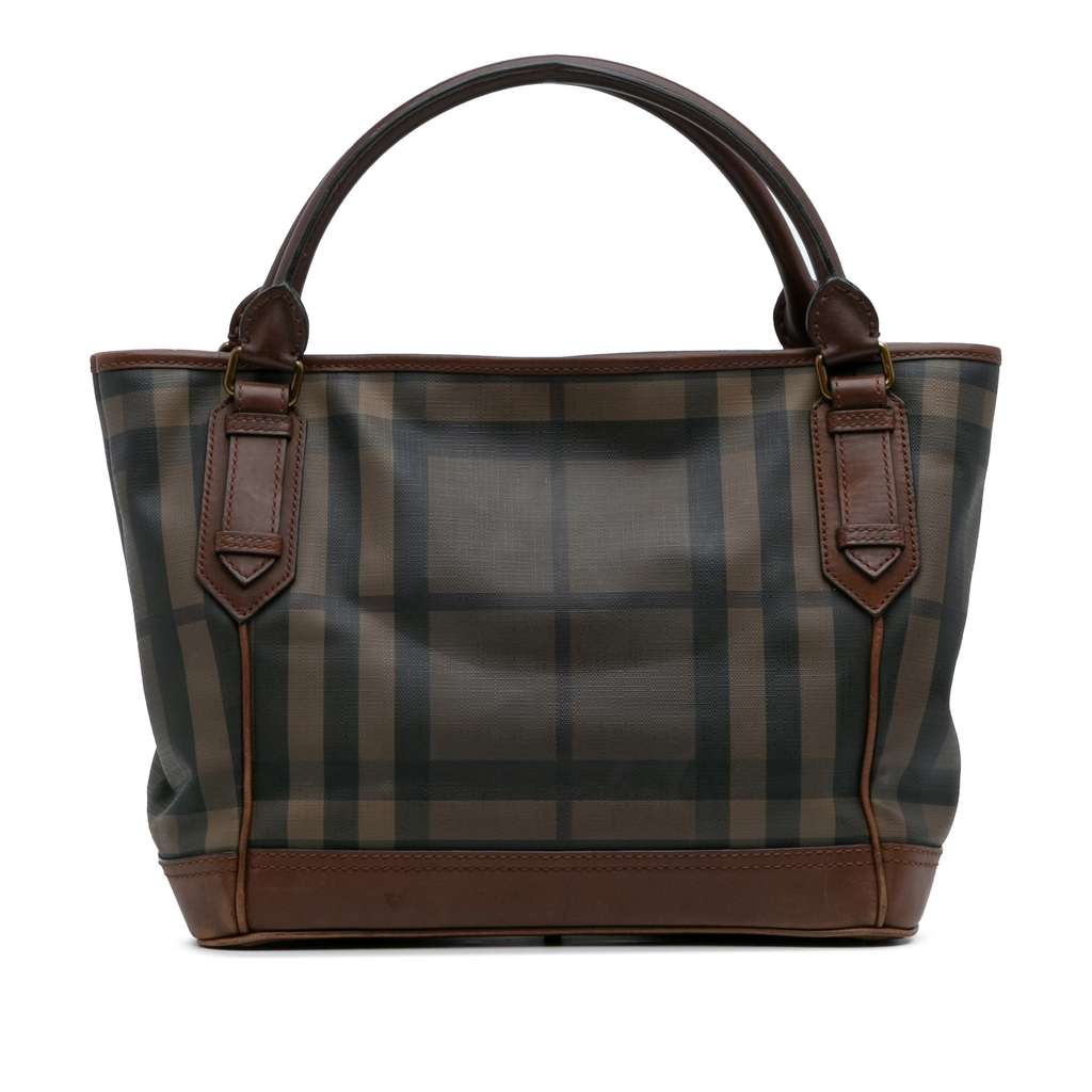 Burberry Smoked Check Coated Canvas Handbag