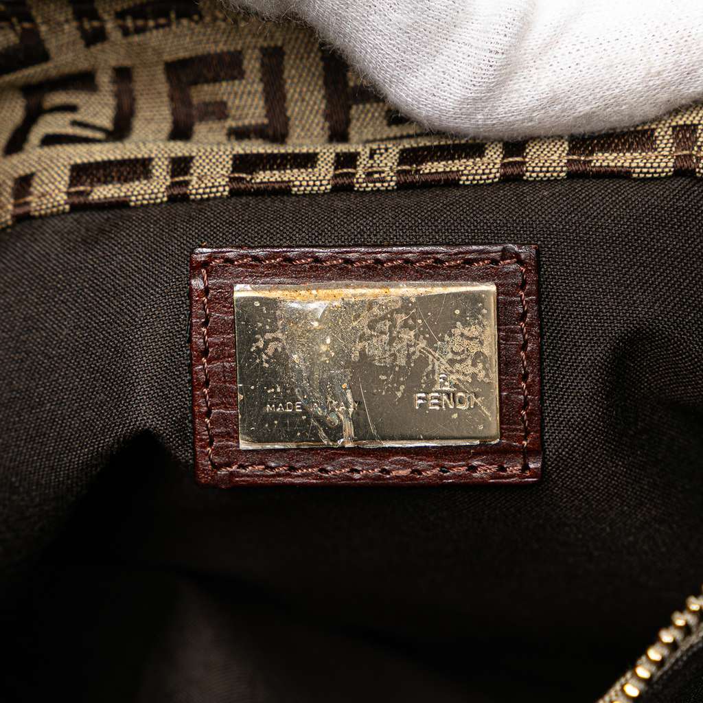 Fendi Zucchino Canvas Shoulder Bag - Side view