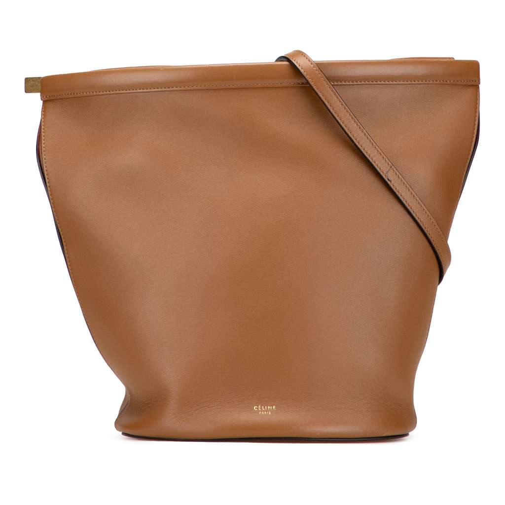 Celine Smooth Calfskin Clasp Bucket Bag