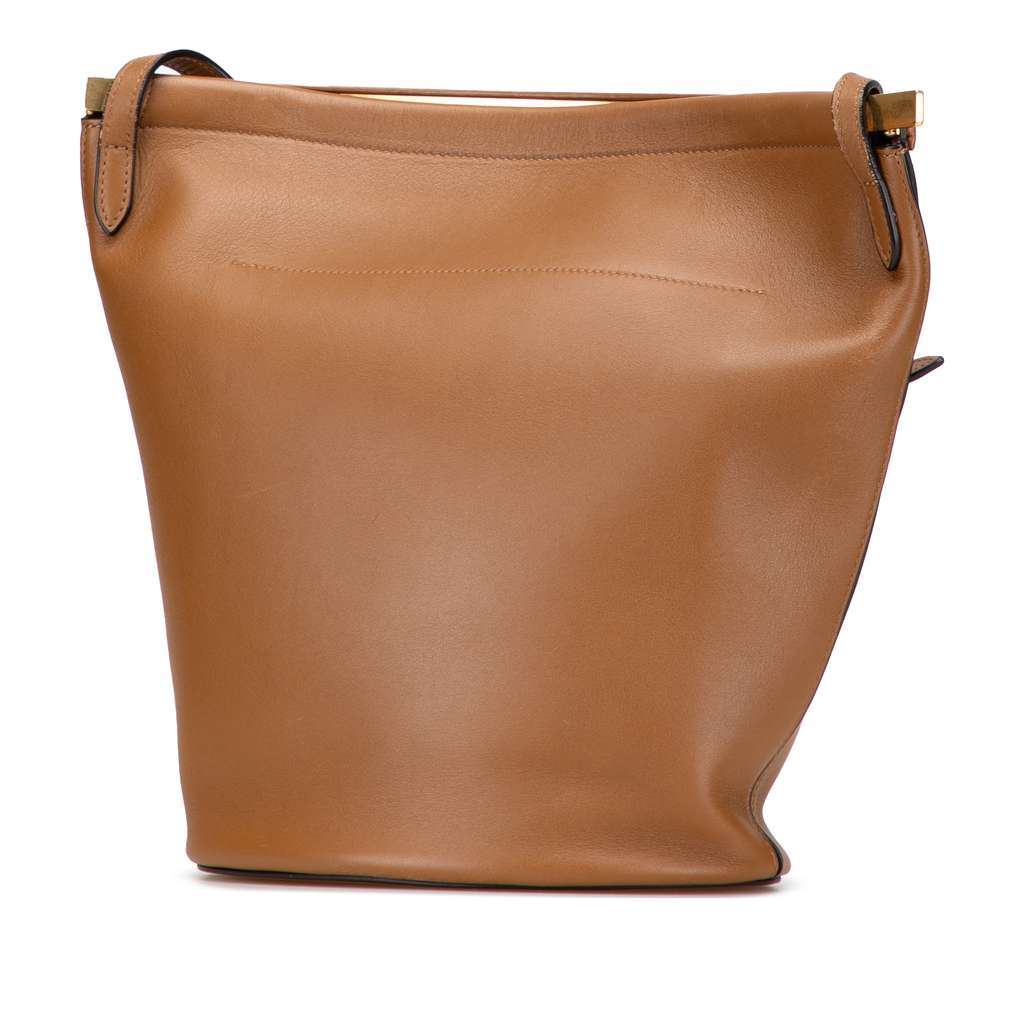 Celine Smooth Calfskin Clasp Bucket Bag - Back view