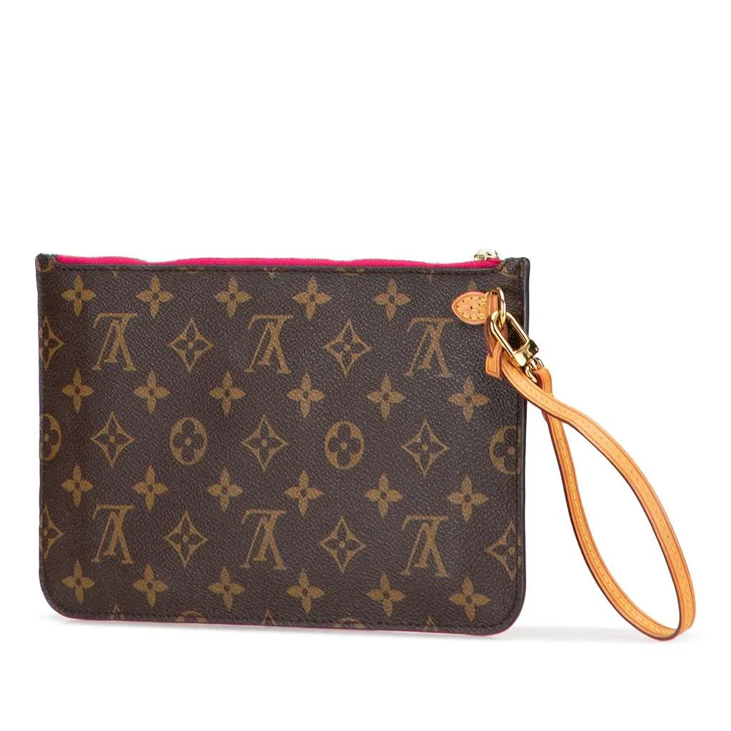 Louis Vuitton Monogram Neverfull Pouch Brown Good - Back View