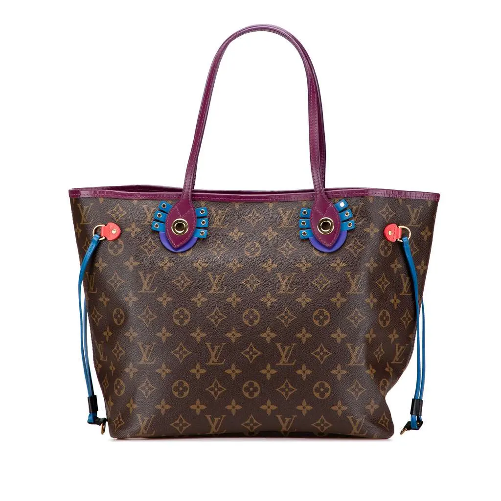 Louis Vuitton Monogram Totem Neo Neverfull MM Brown Good - Front View