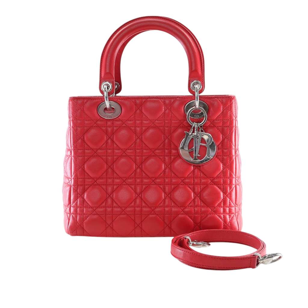 Dior Medium Lambskin Cannage Lady Dior - Image 13