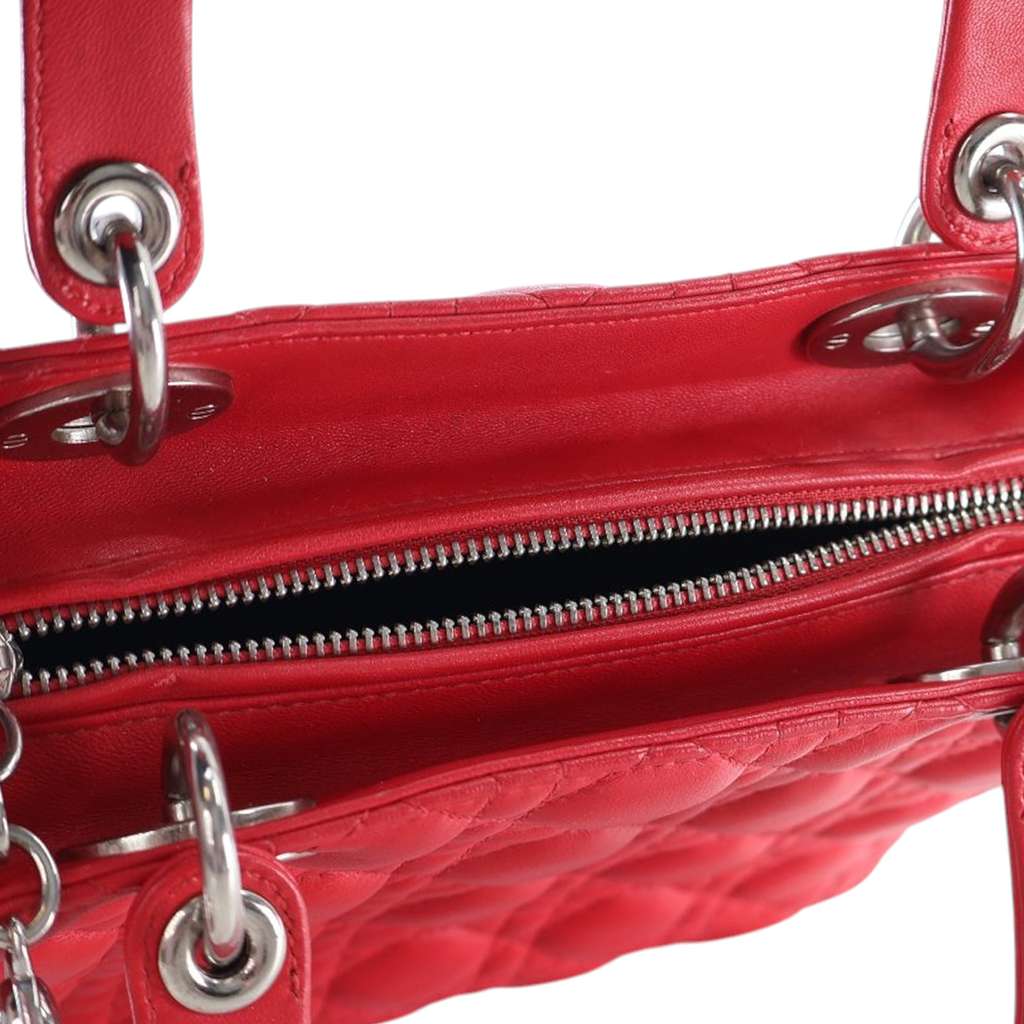 Dior Medium Lambskin Cannage Lady Dior - Side view