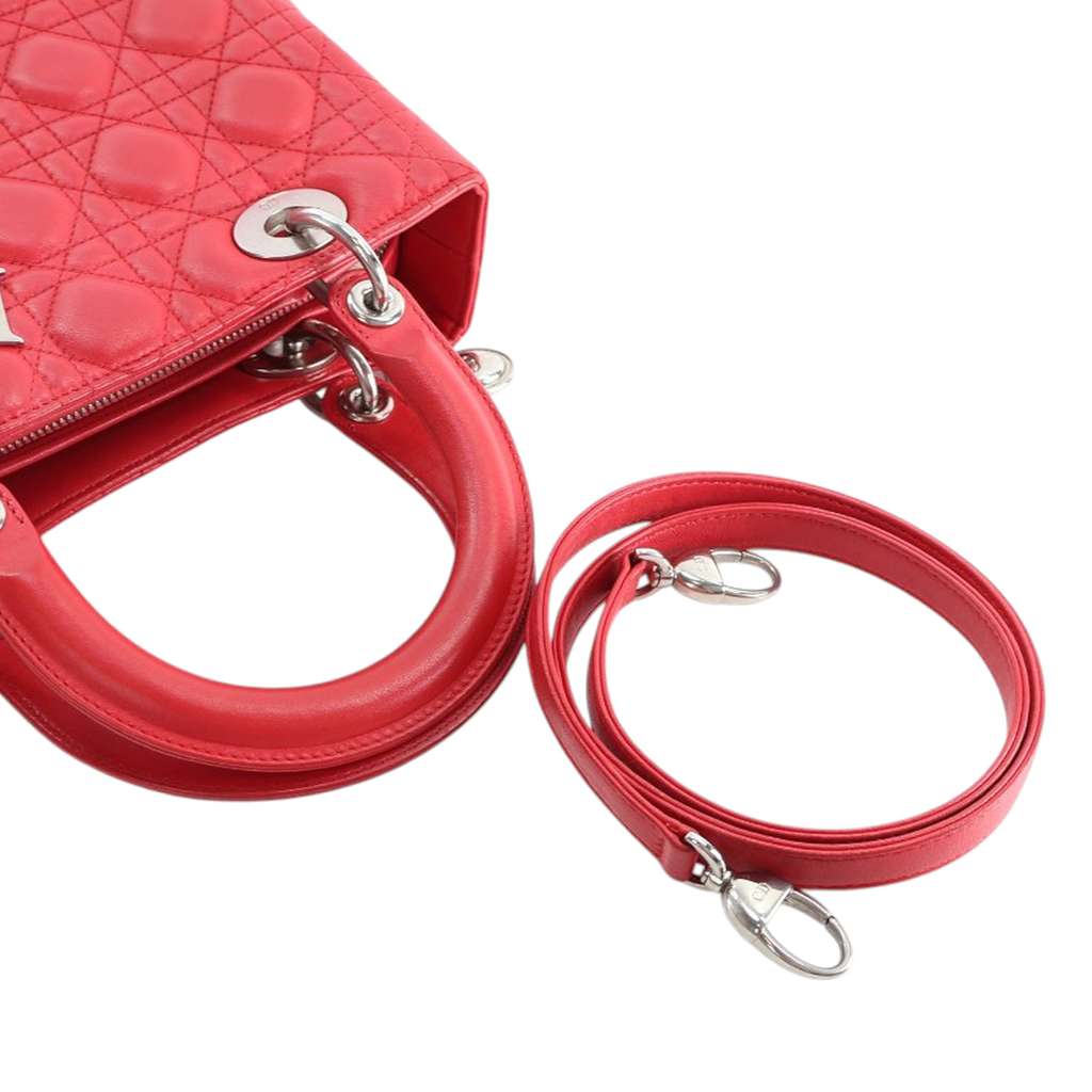 Dior Medium Lambskin Cannage Lady Dior - Image 12