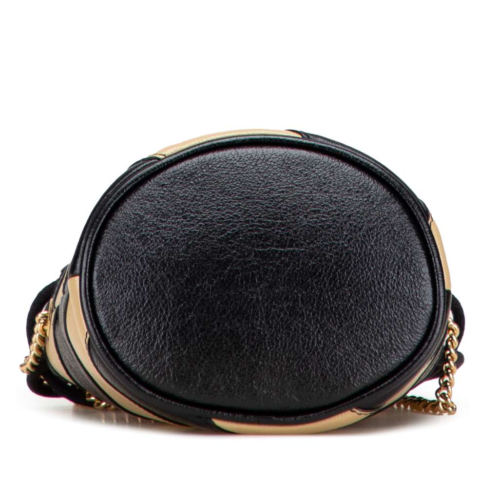 Gucci Mini Calfskin Diagonal Striped Zumi Bucket Bag - Image 6