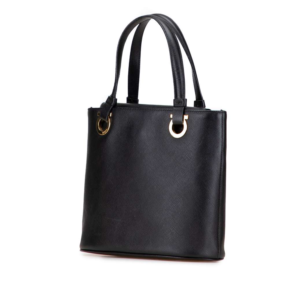 Salvatore Ferragamo Leather Gancini Handbag - Back view