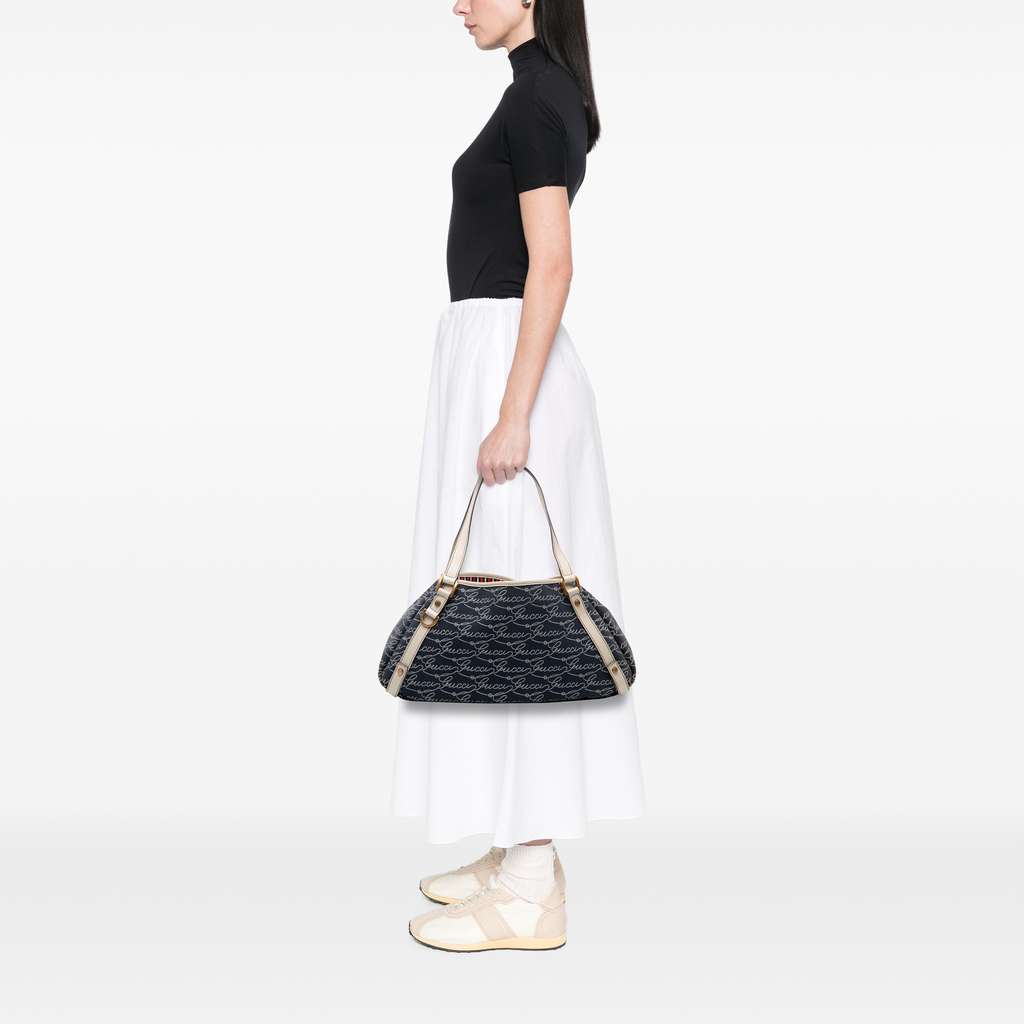 Gucci 85th Anniversary Canvas Logo Abbey D Ring Tote - Detail 2