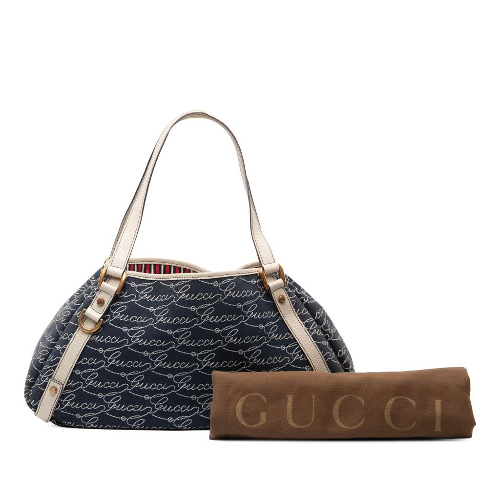 Gucci 85th Anniversary Canvas Logo Abbey D Ring Tote - Image 10