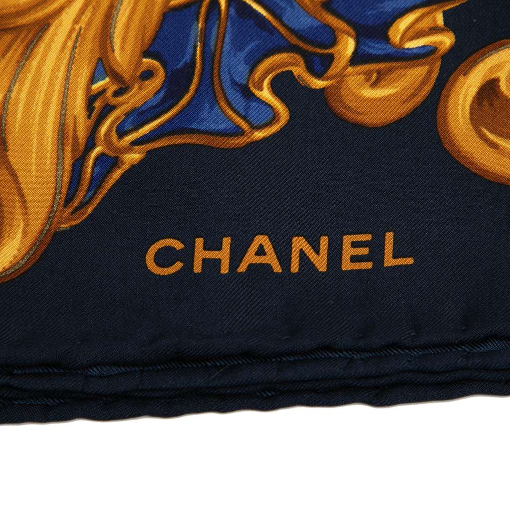 Chanel Baroque Wheat Floral Silk Scarf - Back view
