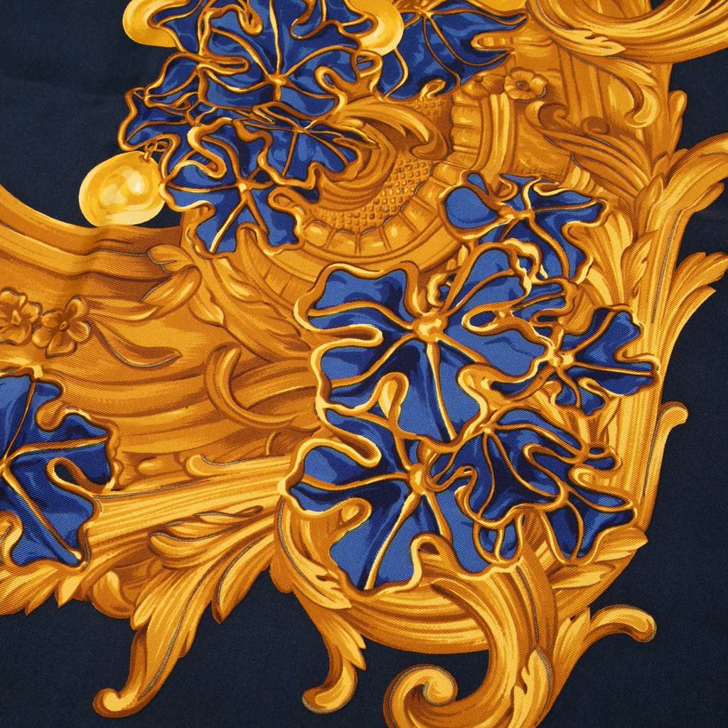 Chanel Baroque Wheat Floral Silk Scarf - Side view