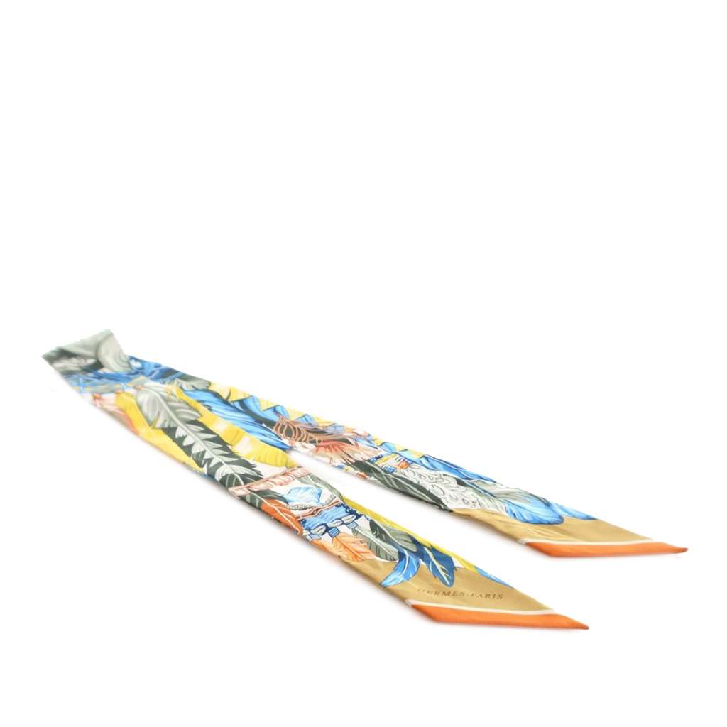 Hermès La Danse Pacifique Silk Twilly Scarf