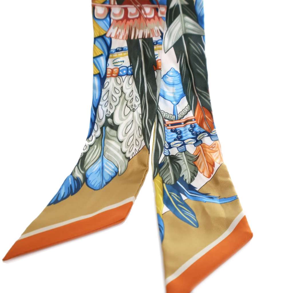 Hermès La Danse Pacifique Silk Twilly Scarf - Side view
