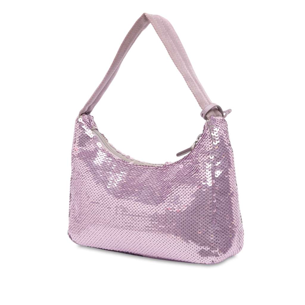 Prada Mini Re Nylon Paillettes Sequin Re Edition 2000 Shoulder Bag - Back view