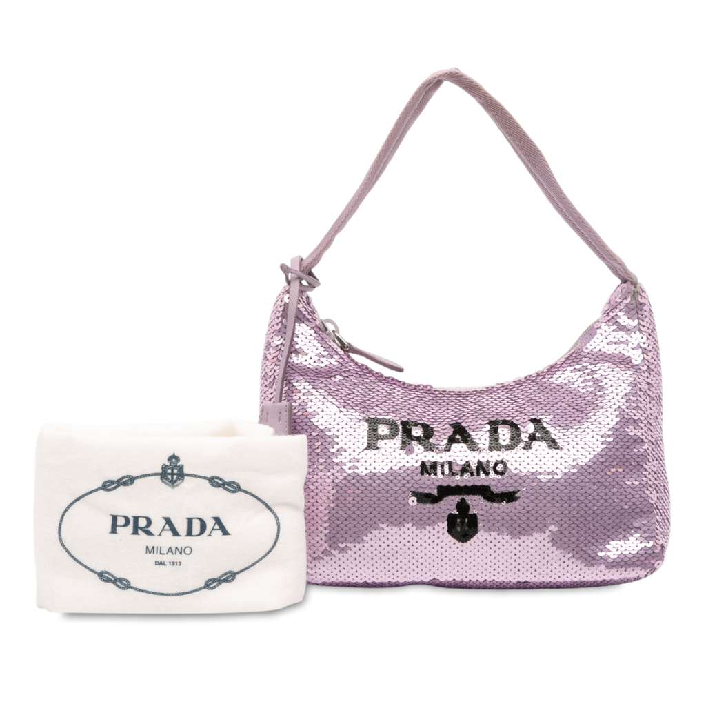 Prada Mini Re Nylon Paillettes Sequin Re Edition 2000 Shoulder Bag - Image 13