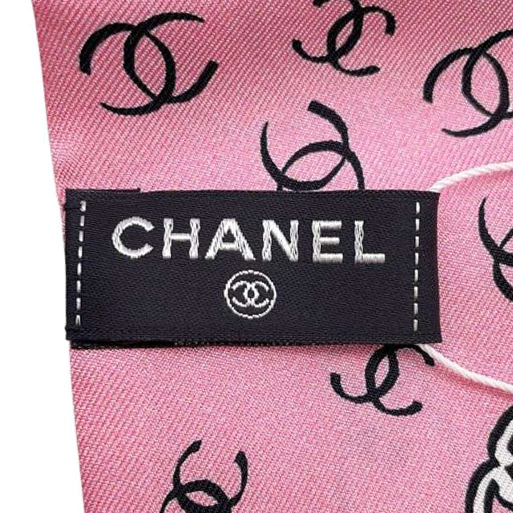 Chanel CC Printed Silk Slim Bandeau Scarf - 4