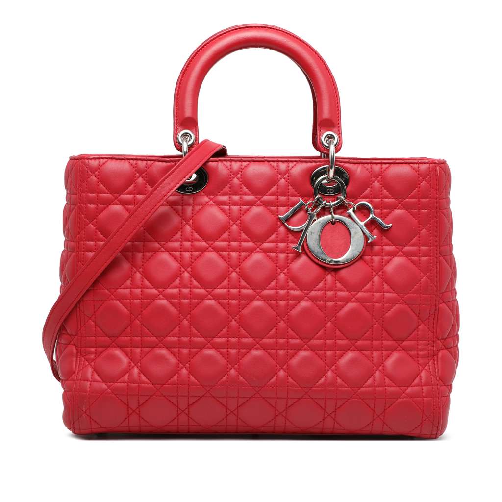 Dior Large Lambskin Cannage Lady Dior