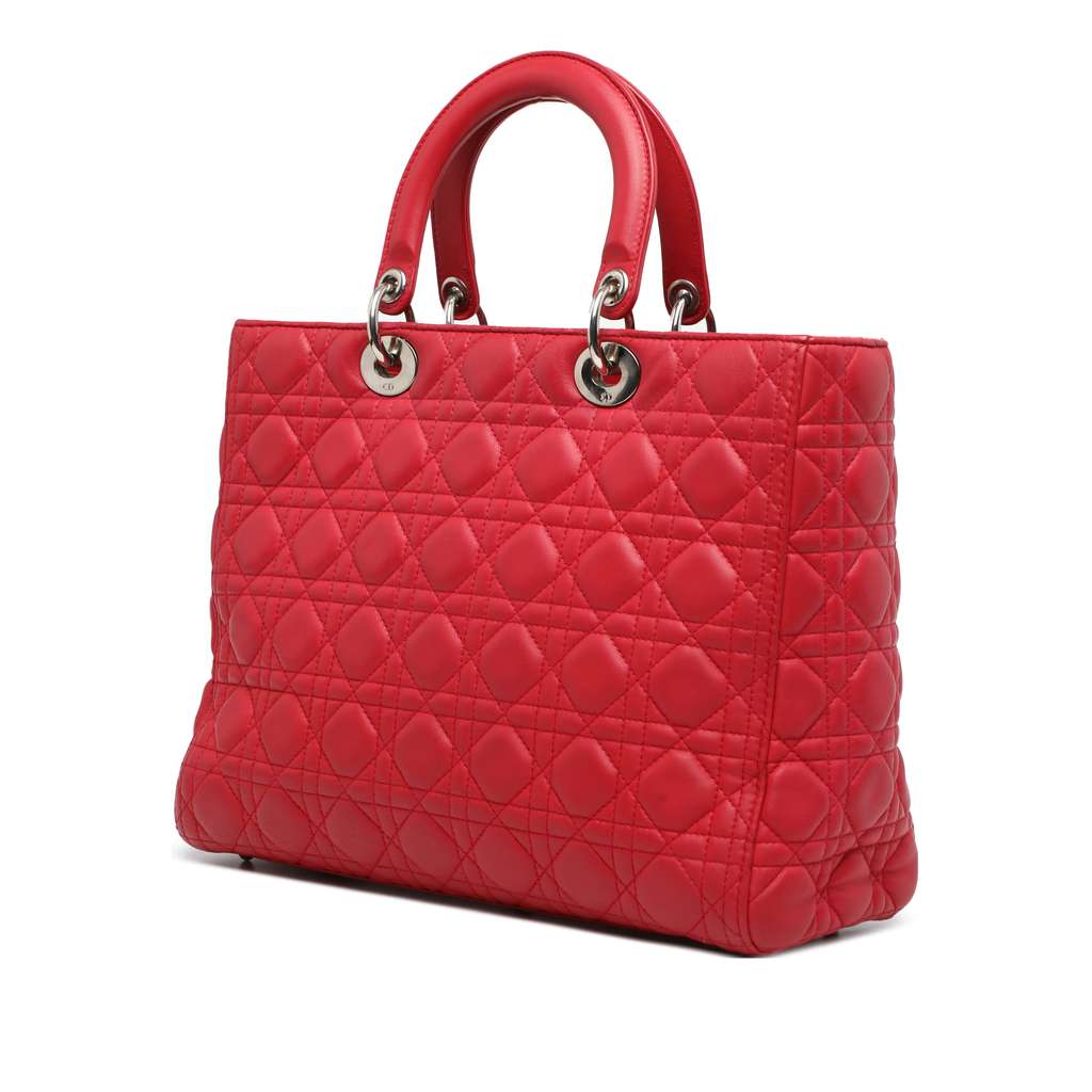 Dior Large Lambskin Cannage Lady Dior - Back view