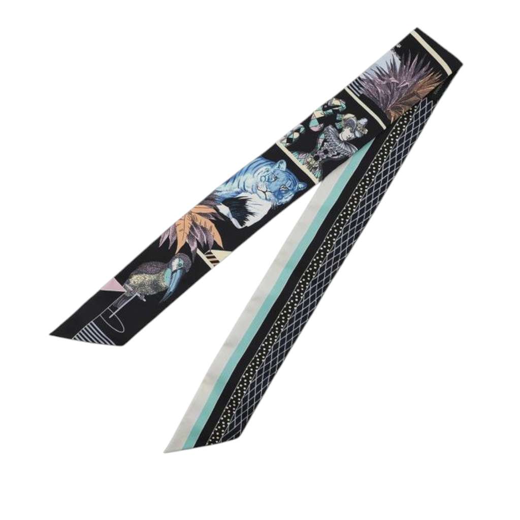 Hermès Grand Theartre Nouveau Silk Twilly Scarf - Back view