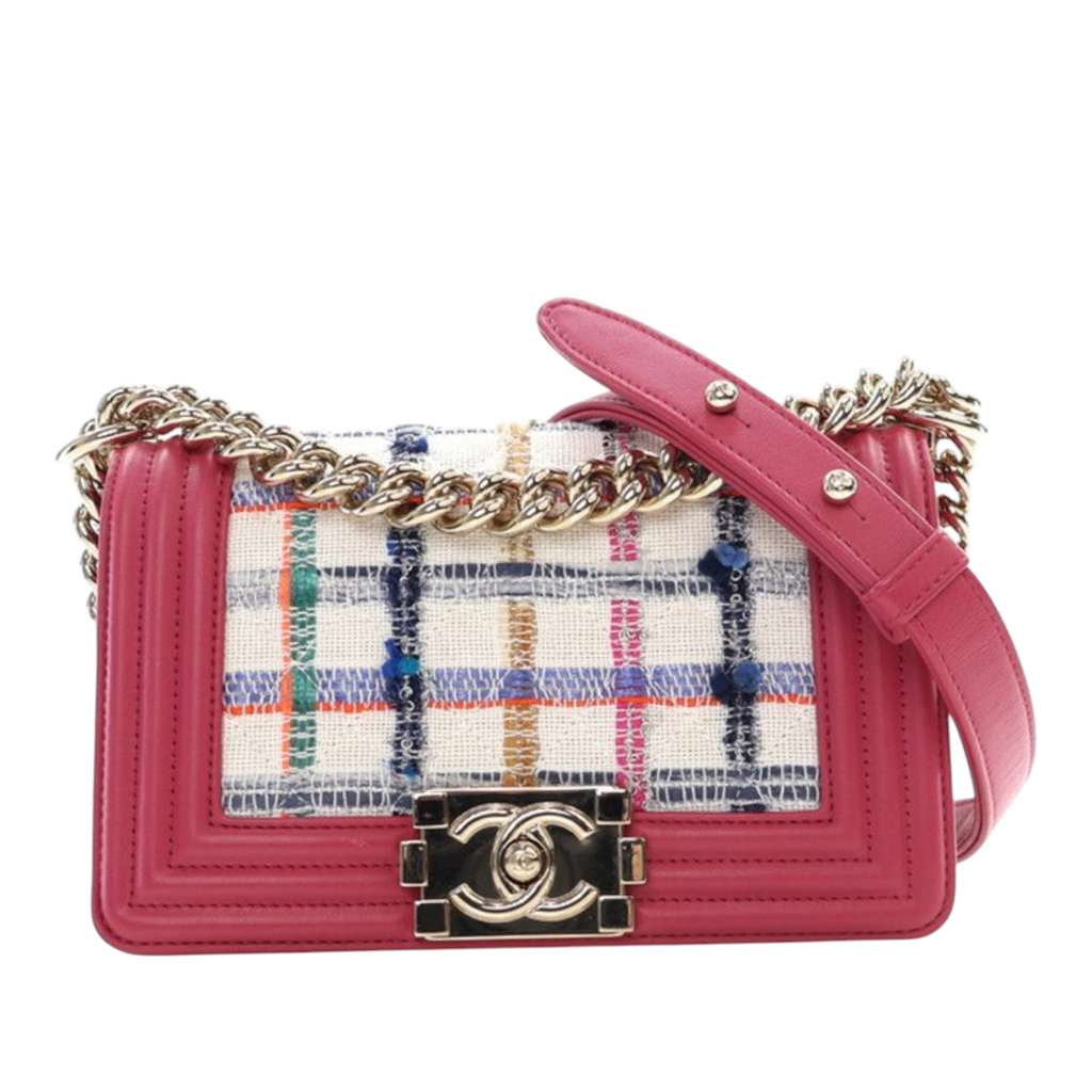 Chanel Small Tweed and Lambskin Boy Flap