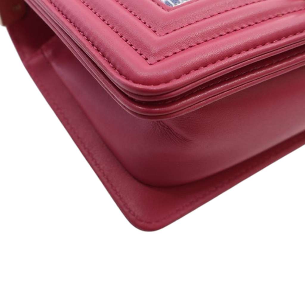 Chanel Small Tweed and Lambskin Boy Flap - Image 11