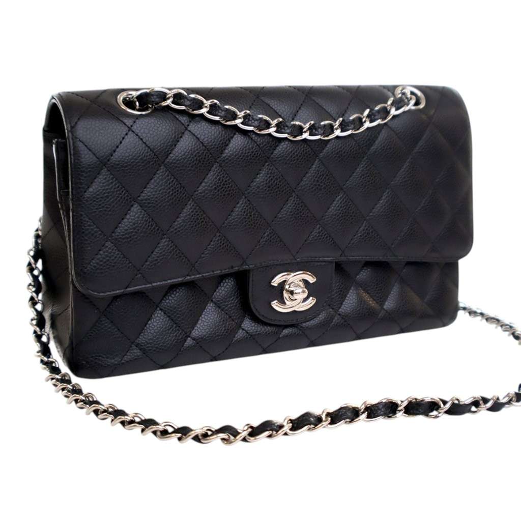 Chanel Medium Classic Caviar Double Flap - Back view