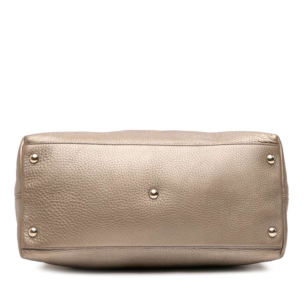 Gucci Small Metallic Leather Soho Working Satchel - Image 6