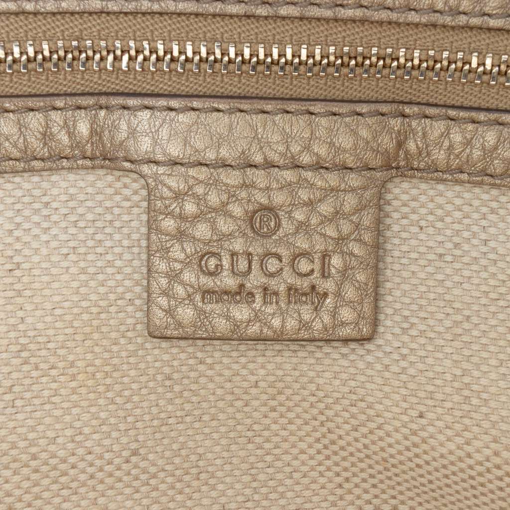 Gucci Small Metallic Leather Soho Working Satchel - Side view
