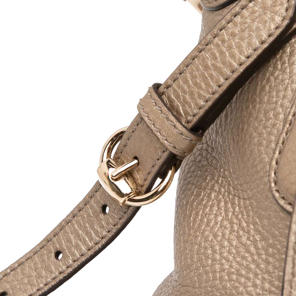 Gucci Small Metallic Leather Soho Working Satchel - Image 10