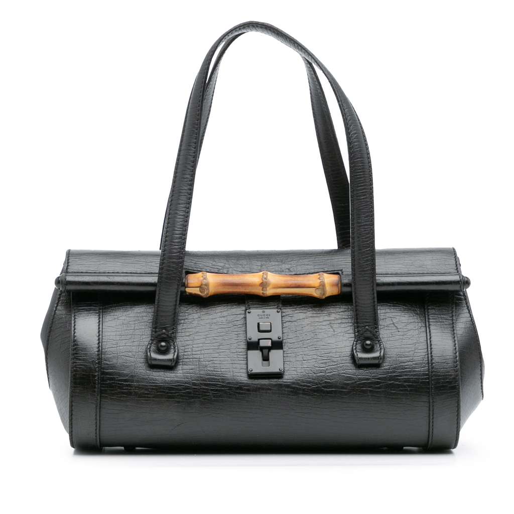 Gucci Leather Bamboo Bullet Shoulder Bag
