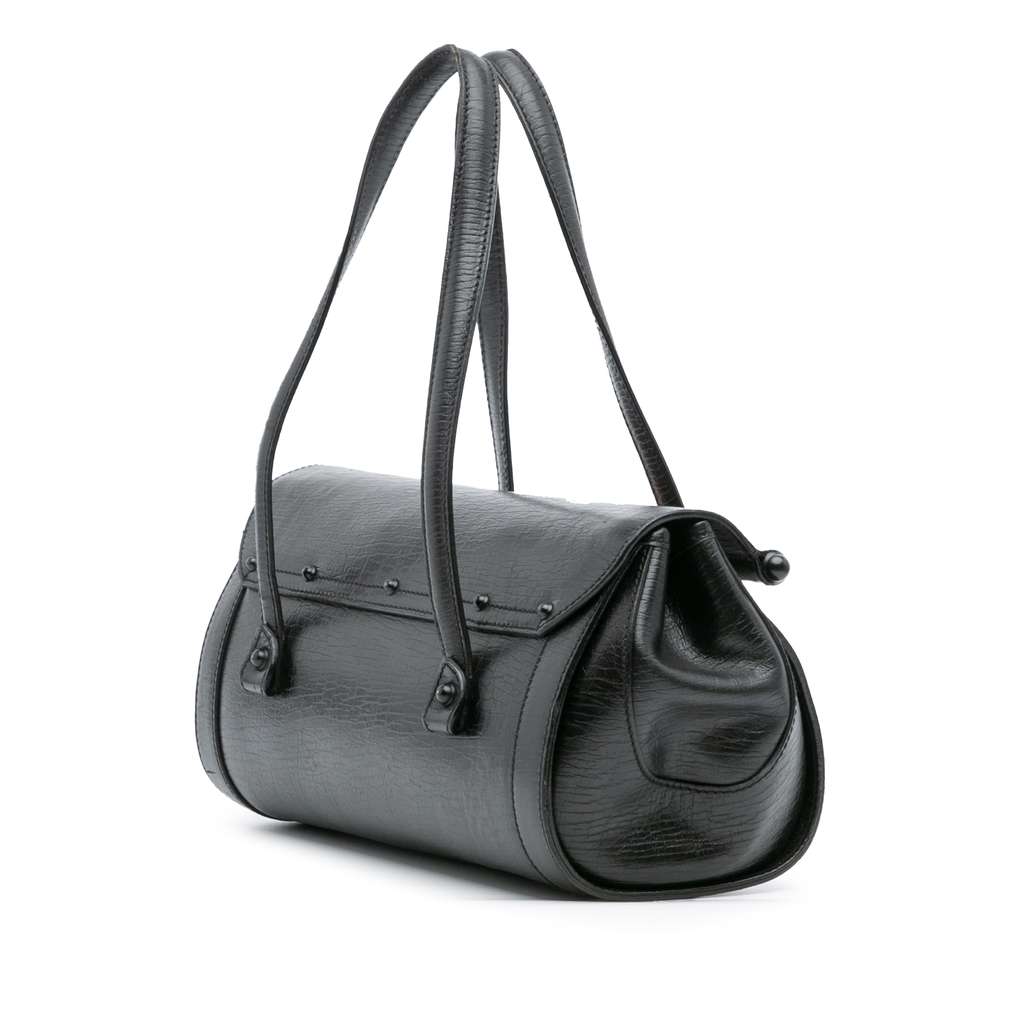 Gucci Leather Bamboo Bullet Shoulder Bag - Back view