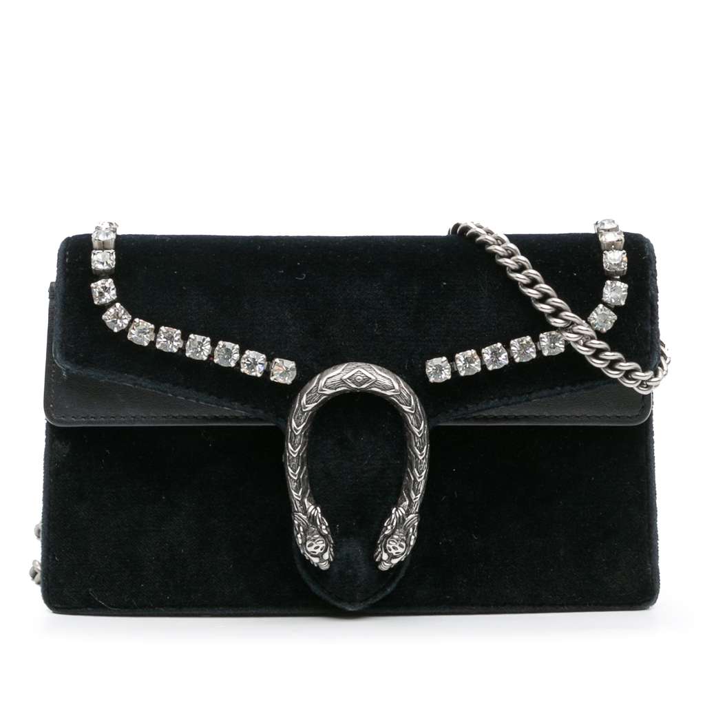 Gucci Mini Crystal Embellished Velvet Dionysus Crossbody