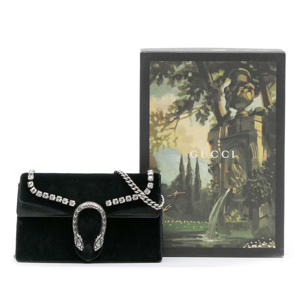 Gucci Mini Crystal Embellished Velvet Dionysus Crossbody - Image 13