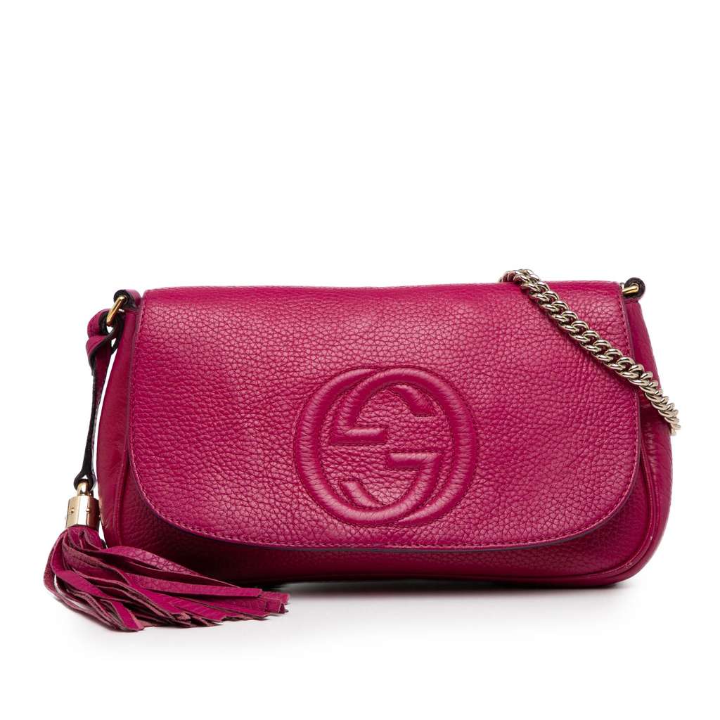 Gucci Medium Leather Soho Chain Flap Crossbody