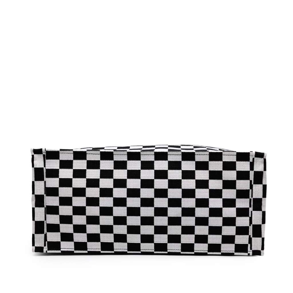 Dior Large Embroidered Canvas Checkered Book Tote - Image 6